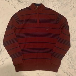 NWT Chaps Men's Striped Mockneck Sweater Large